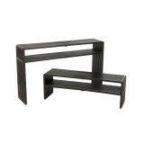 CONSOLE SHELF SET RECYLED TEAK BLACK 130 - CONSOLES, DESKS